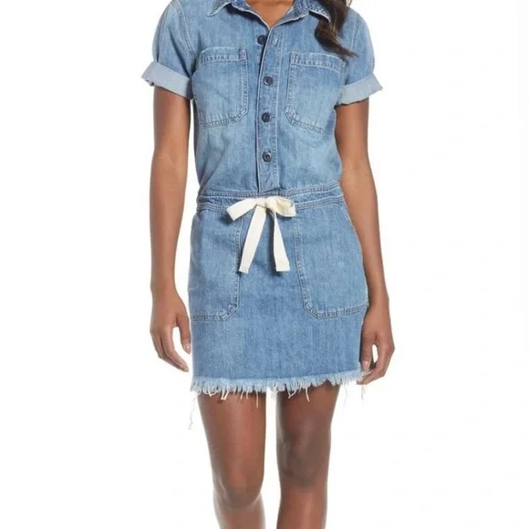 Lucky Brand Women's Jenna Dress - Short Sleeve Patterned V-Neck Dress With Tie Waist 8 thumbnail image